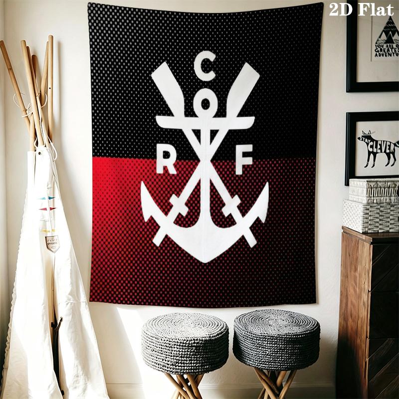 CR Flamengo Wall Tapestry Aesthetic Wall Hanging Printed Fabric Blanket Decorative Tapestries for Bedroom Living Room Home Decor