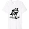 Wolf Walking Illustration Premium T-Shirt