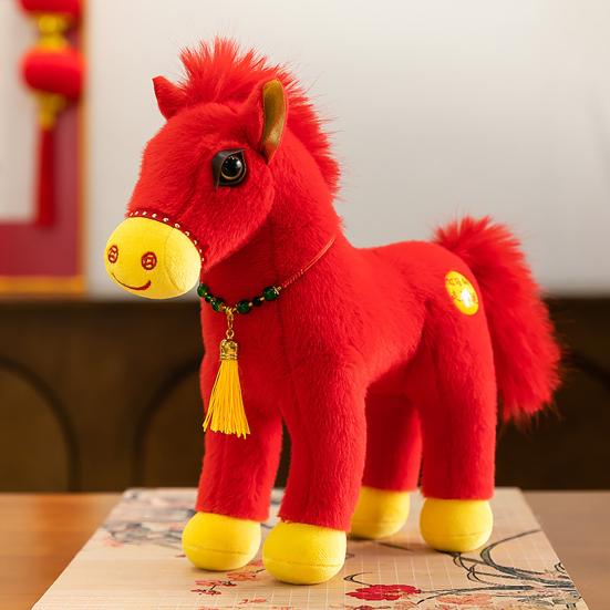 Horse Doll Soft Fabric Handmade PP Cotton Filling Stuffed Animal Doll Adults Children Horse