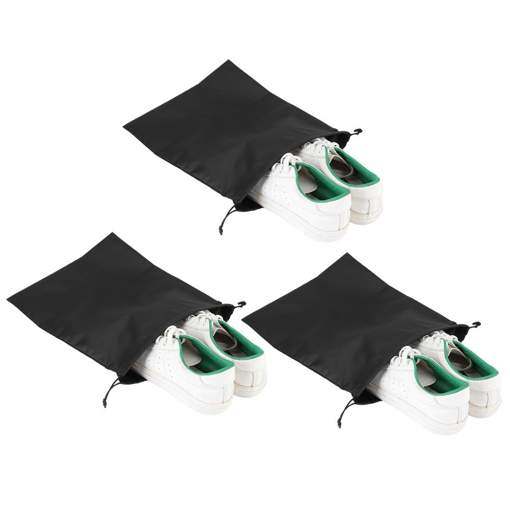 Nylon Drawstring Bag Waterproof Dustproof Storage Bags for Shoes Clothes OrganizerBlack
