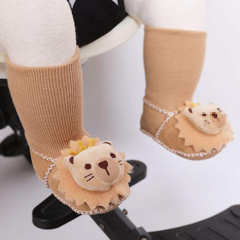 Winter Soft-soled Newborn Baby Cotton Shoes 0-6 Months Thickened Baby Anti-drop Socks Shoes Keep Warm and Do Not Lose Fluff Shoes