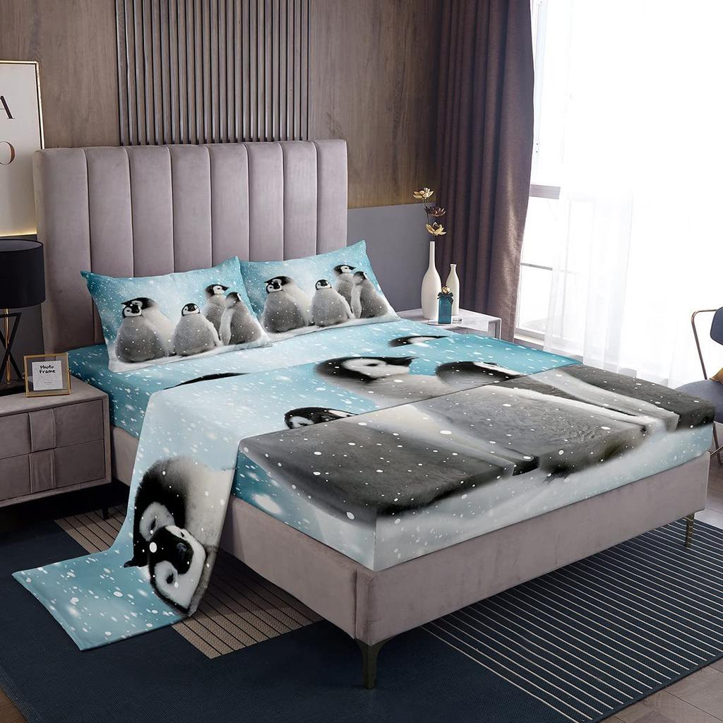 Weihnachtsmotiv Matratze Vier-teiliges Bettwäscheset Schlafzimmer Wohnheim Bettwäsche Dekoration