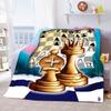 Chess Printed Soft Flannel Throw Blanket International Chess Beds Hiking Picnic Sofa Couch Cover Fashion Bedspread Blanket Gifts#(1)