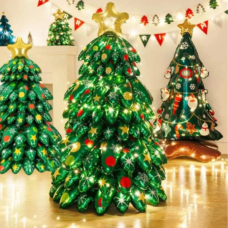 Großer 3D Stehender Weihnachtsbaum Folienballon Mit LED-Lichtern Neujahrsparty Dekoration Zubehör Haus Xmas Deko Po Requisiten