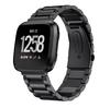 Three Beads Folding Clasp Stainless Steel Watch Band for Fitbit Versa