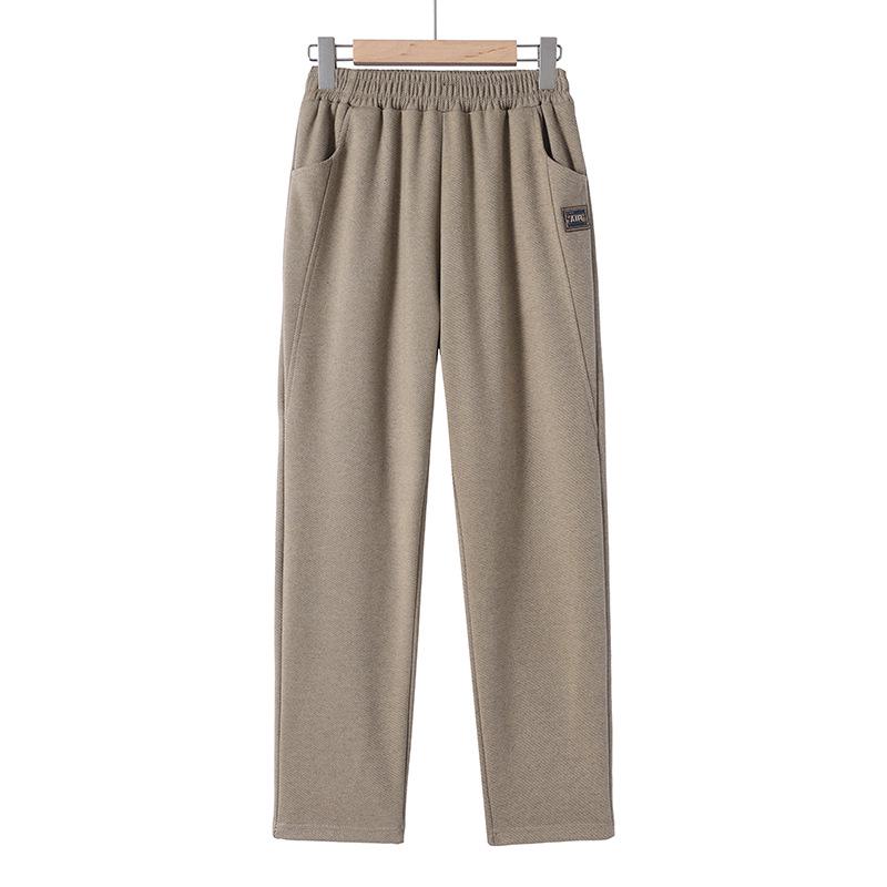 Women's Elastic High-Waisted Velvet-Lined Trousers – Ideal for Middle-Aged and Elderly, Autumn/Winter