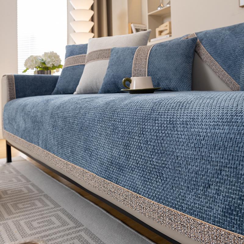 Luxuriöses modernes Chenille-Sofakissen: Einfarbig, Rutschfest, Ganzjahresdesign