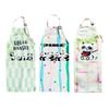 Lovely Panda Children's Apron Soft Polyester Color Strips Aprons Waterproof and Oil Proof for Cooking, Painting, Crafts