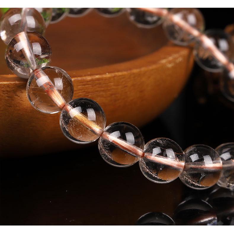 Natural Golden Rutilated Quartz Round Bead Bracelet - DIY Rutilated Quartz Beaded Jewelry