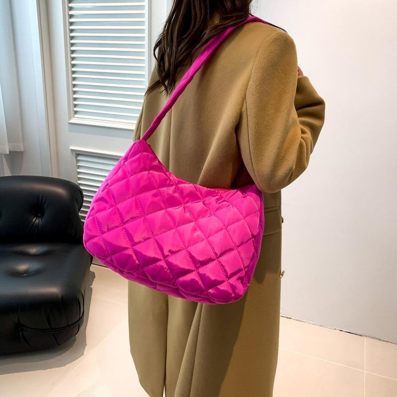 Simple Cotton Embroidery Thread Underarm Bag Women's New Textured Large-capacity Commuting Shoulder Bag Bag