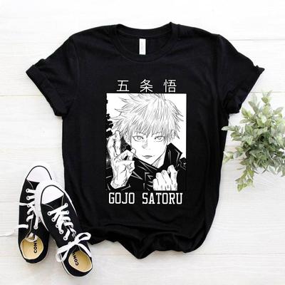 Nueva camiseta unisex de manga corta Harajuku Kawaii para hombre del manga japonés Gojo Satoru de Jujutsu Kaisen Anime Verano