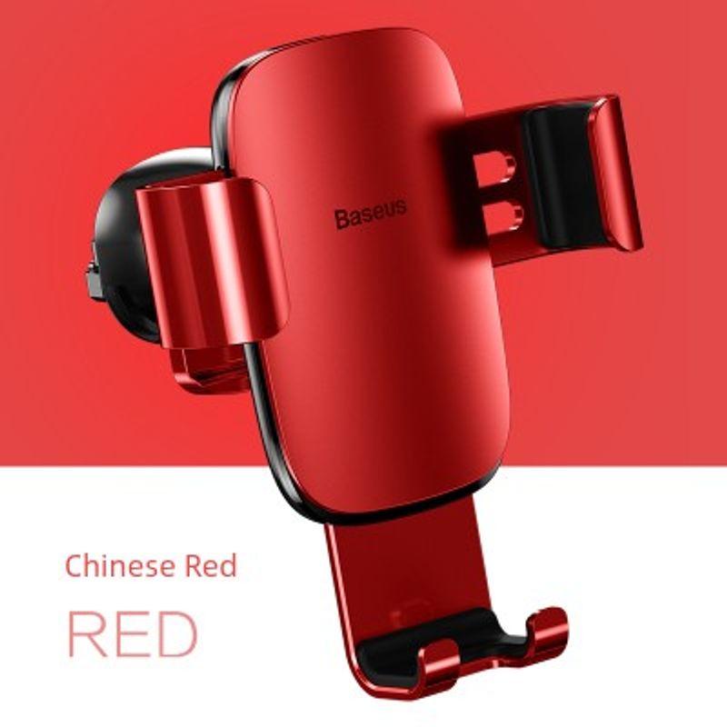 Baseus Mobile Phone Car Mount for Air Vent, Multifunctional Universal Gravity Holder for Navigation Baseus Mac Alloy Upgrade - Red