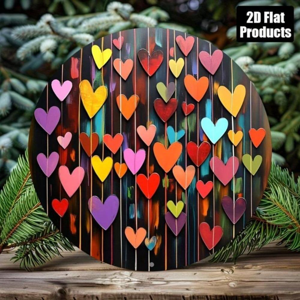 Vibrant Heart Aluminum Metal Tin Sign Wall Art Decor For Home Bar Cafe Valentine Gift