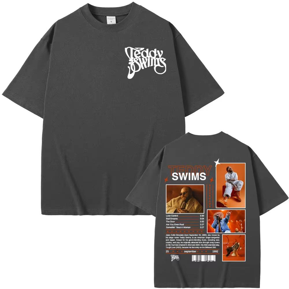 Rapper Teddy Swims Album 2026 Tour Cover T Shirts Unisex Clothing Retro FashionTshirt Hip Hop Punk High Quality T Shirt
