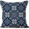 Winter Snowflake Pillowcase 45X45 Pillowcase Navy Blue Christmas Decorations Snowman Throw Pillowcase Cushion Outdoor Courtyard