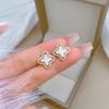 Clover Shell Micro-Inlaid Necklace Earrings Set Light Luxury Personality Temperament Earrings Necklace Combination