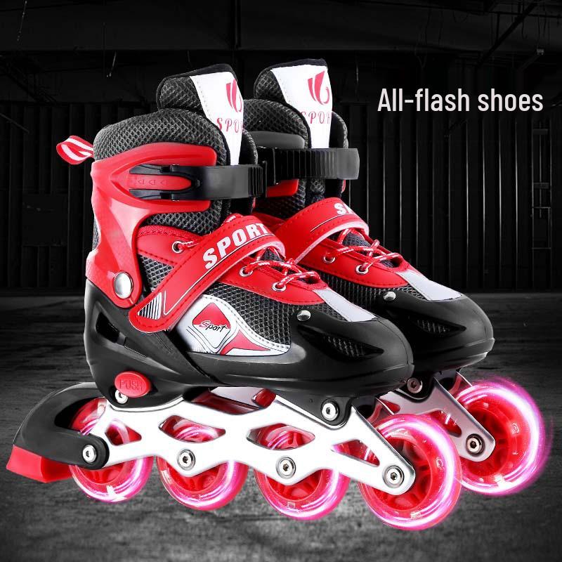 Adjustable Flashing Roller Skates for Kids and Adults
