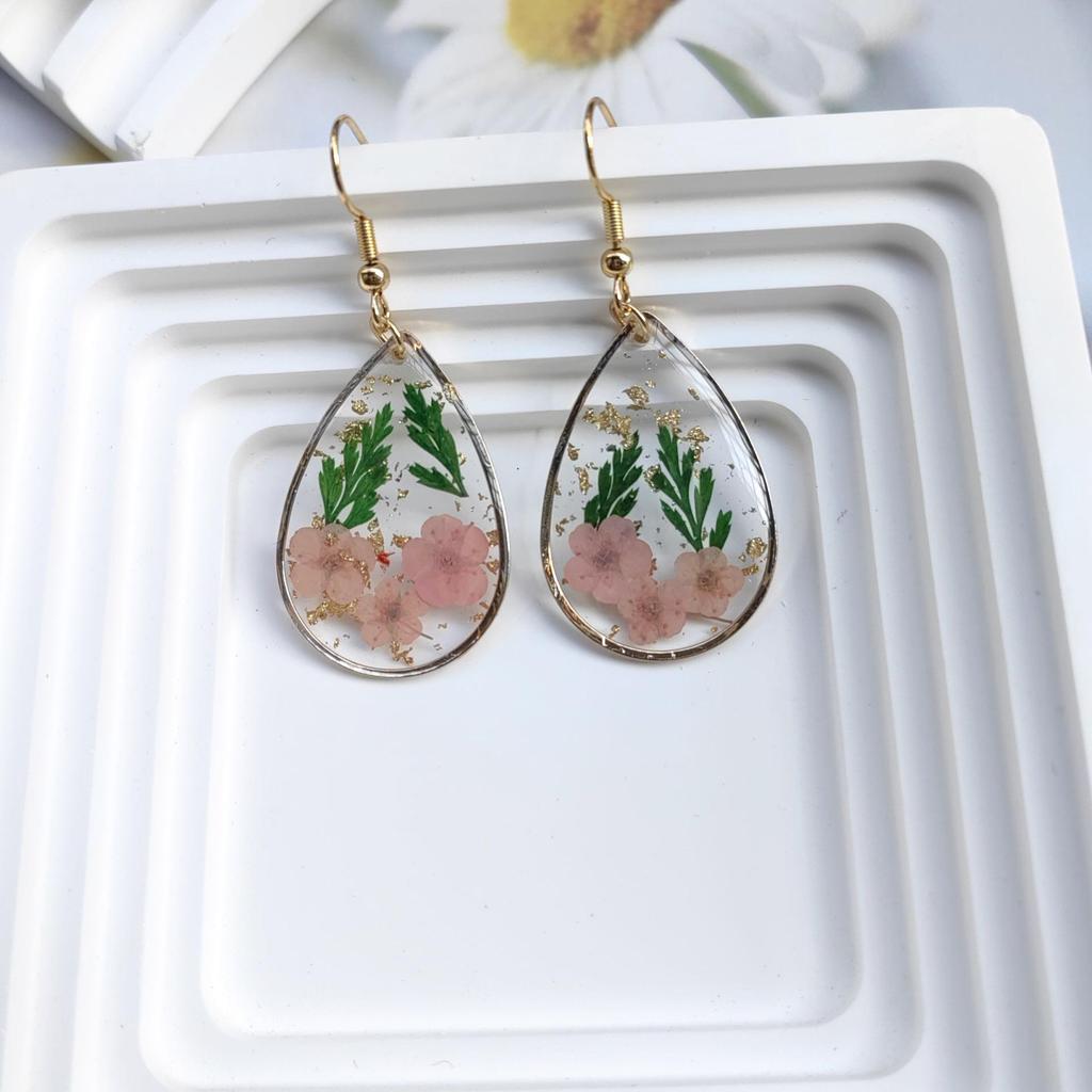 Handmade Dried Flower Dangle & Stud Earrings - Real Preserved Blooms