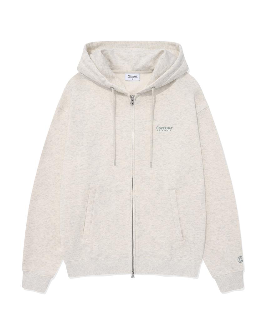 COVERNAT Small Authentic Zip-Up Hoodie Oatmeal