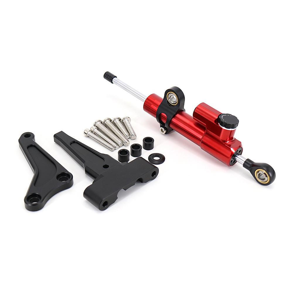 Carbon Steering Damper Stabilizer Motorcycle Directional Dampers Mount Bracket Support Kit For Street Triple 765R 765RS 1200RS