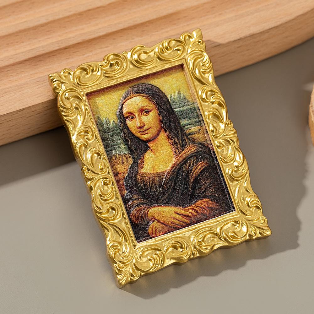 3D World Famous Painting Resin Fridge Magnet - Creative Retro Character Design