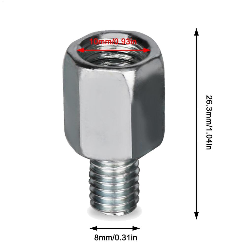 Motorcycle Mirror Adapter 4pcs Screw Conversion Adapter for M8/M10 Motorcycle Mirror Height Adjustable High