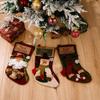 Elegant Cloth Christmas Stockings With Festive Santa And Snowman Motifs For Decorations