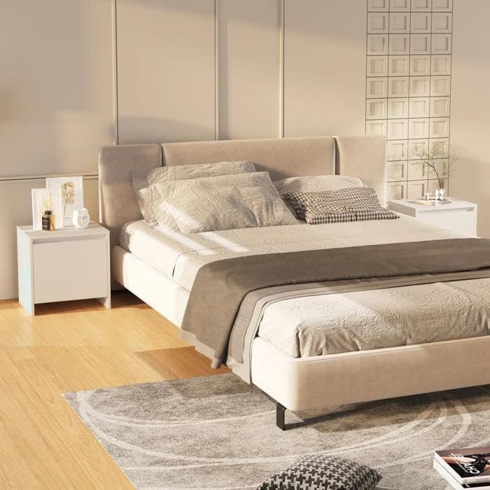 Maison Exclusive - Tables de chevet 2 pcs blanc 45x34x44,5 cm bois d'ingénierie
