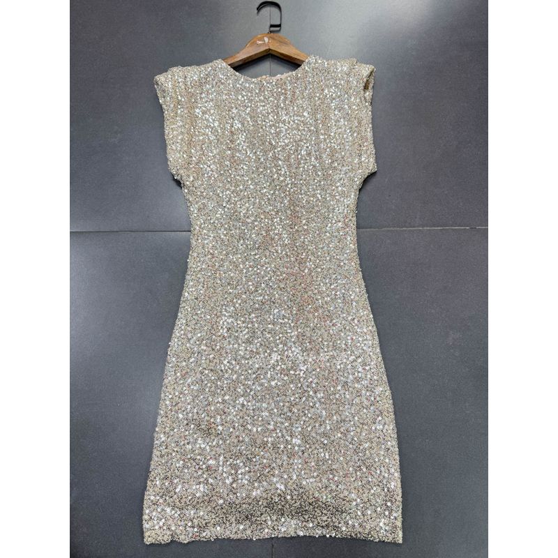 

Заказ внешней торговли Idem Home Платье с рукавами «летучая мышь», круглым вырезом, облегающее талию, с пайетками, Платье для церемонии совершеннолетия, вечеринки по случаю дня рождения, Платье с характером Silver Sequin Dress S