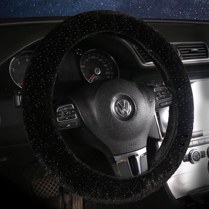 2025 Winter Plush Baby's Breath Car Steering Wheel Cover Set