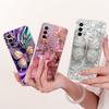 For Oppo A74 5G Case CPH2197 CPH2263 Luxury Bow Flowers Painted Cover Soft Silicone Phone Case For Oppo A74 A 74 OppoA74 5G Bags