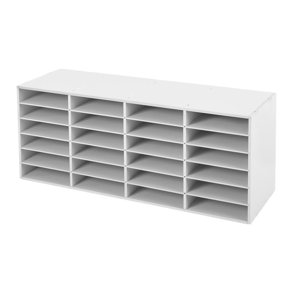 Mailbox for Classroom 24 Slots, Mail Sorter, Paper Organizer Storage, Mail Organizer for Home Library Office Classroom (White)