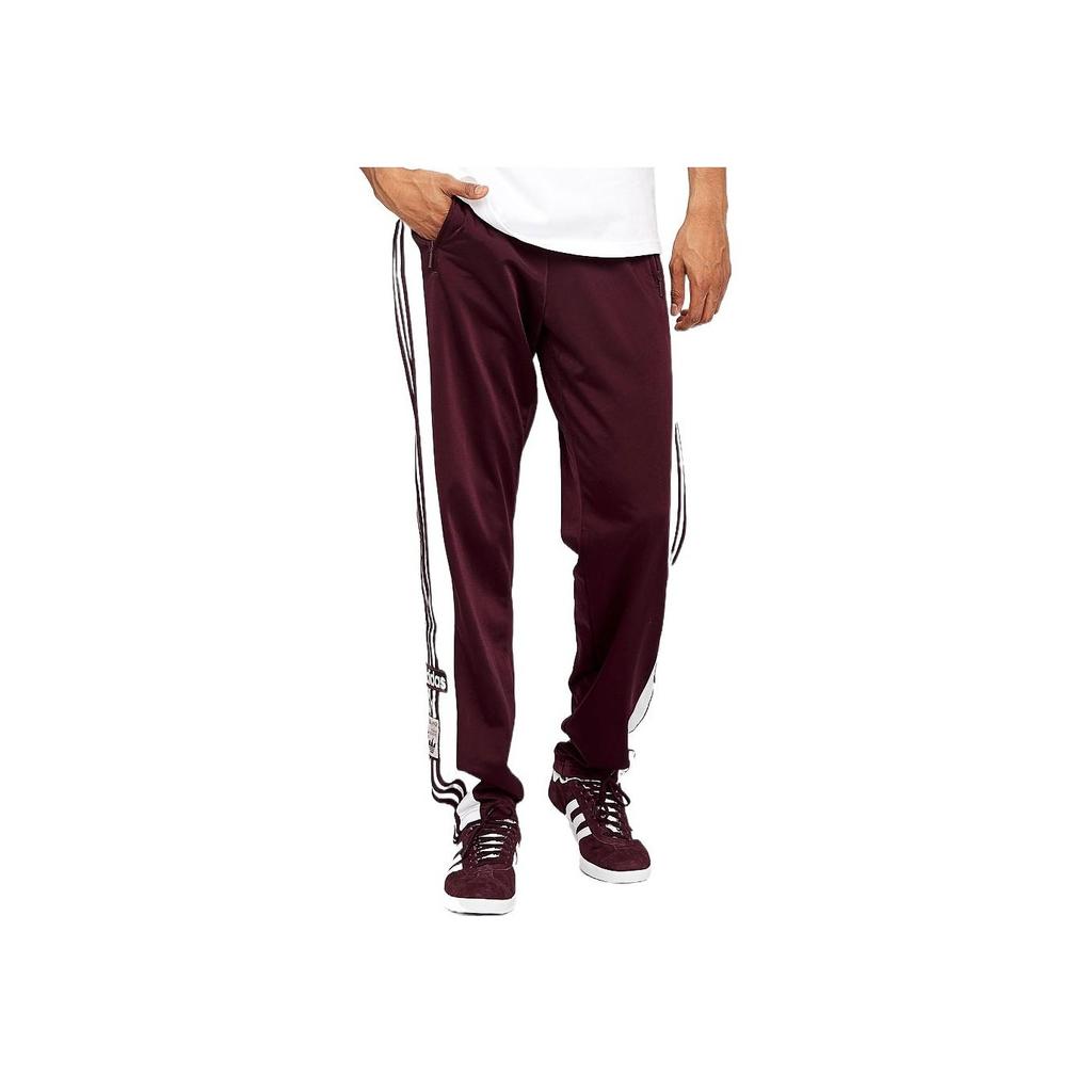 adidas Originals Side-Slit Retro Track Pants Men Bottoms Burgundy DH5752