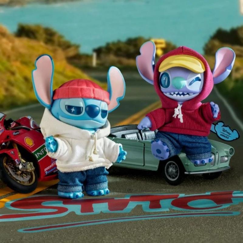 Genuine Miniso Disney Stitch Gen Z Street Series Vinyl Blind Box Joint Movable Stitch Model Backpack Pendant Birthday Gift