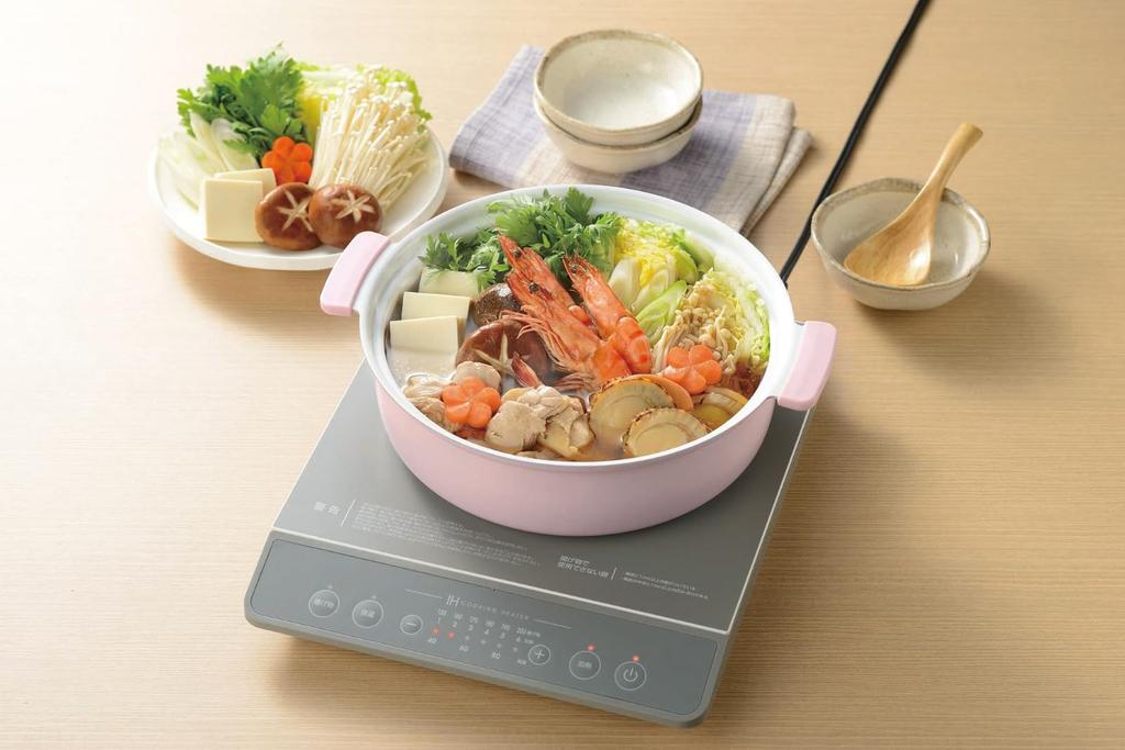 Kakusee Coronto Tabletop Serves Gas Stovetop Ceramic Glass Cute Plump Dusky Pink CT-22 Pot, 24cm, 3-4 People, Double-Handled, Compatible, Coating,