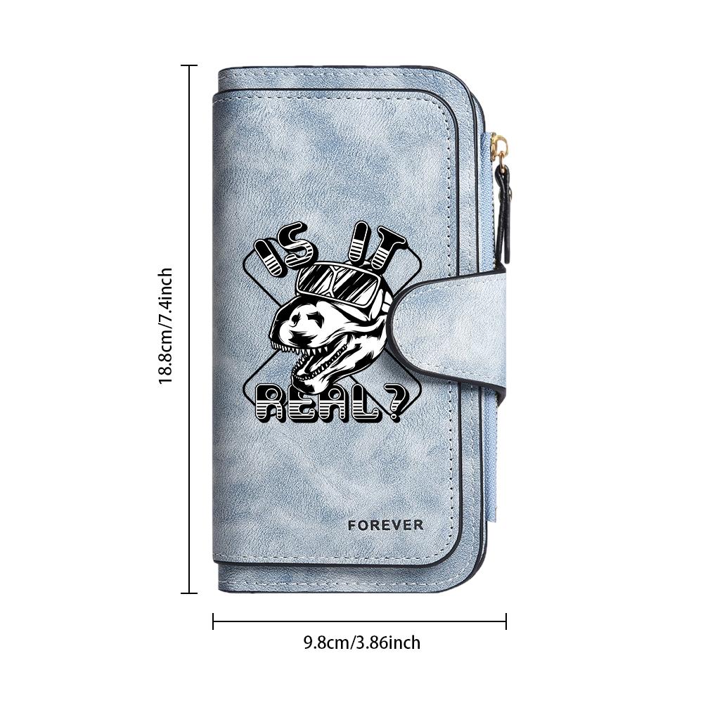 Cool Dinosaur Print Long Wallet Multi Card Slot Casual Fashion Purse