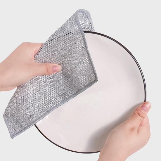 15Pcs Multipurpose Non-Scratch Wire Dishcloth To Reusable Clean Machine Washable Easy Wire Dishwashing Rags