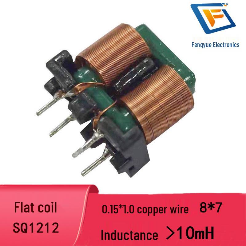 Flat Coil Common Mode Choke SQ1212, 0.15*1.0 Wire, 8*7 Pin Pitch, 10mH, In Stock