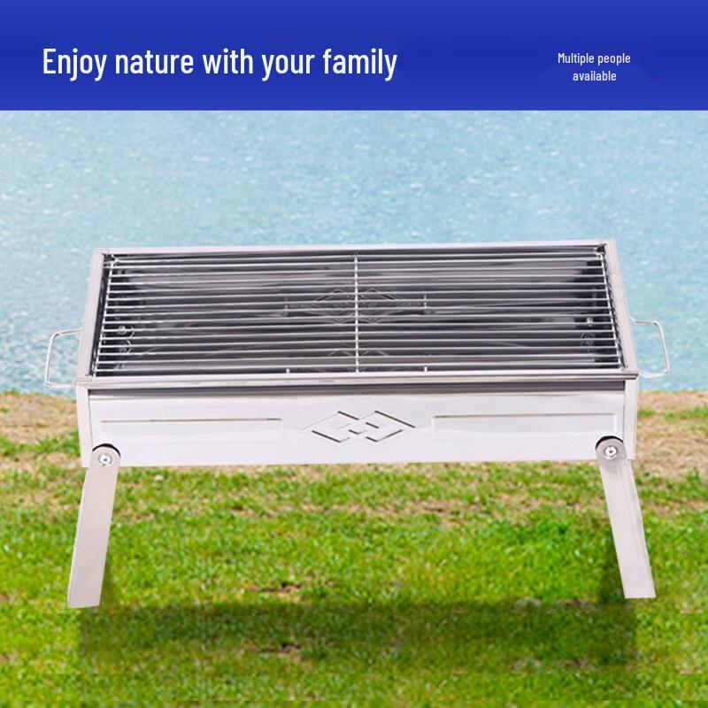 Portable Stainless Steel Folding Charcoal BBQ Grill