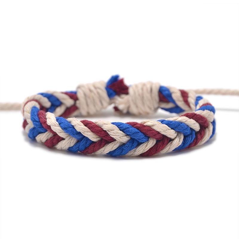 2020 Japanese Style Cotton Linen Colored Handmade Woven Bracelet