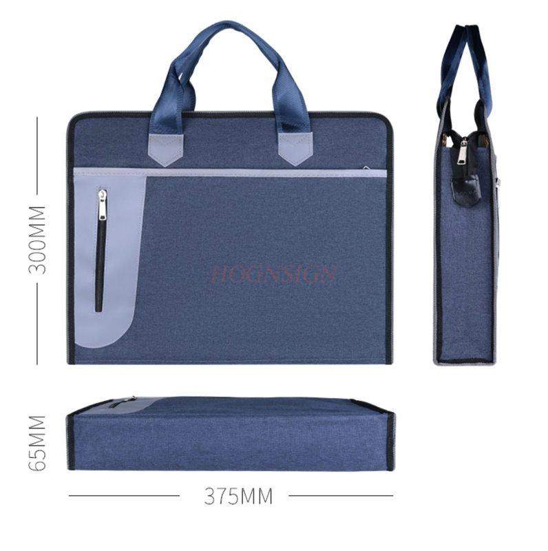 1pcs File bag canvas zipper large capacity men's official documents women's hand-held multi-layer handbag