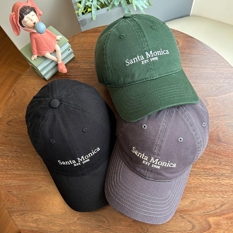1 Stück Ins-Stil Buchstabe Bestickte Baseballkappen Für Frauen Gesicht Kleiner Sonnenschutz Koreanische Version Hip Hop Hut Sonnenhut Paare