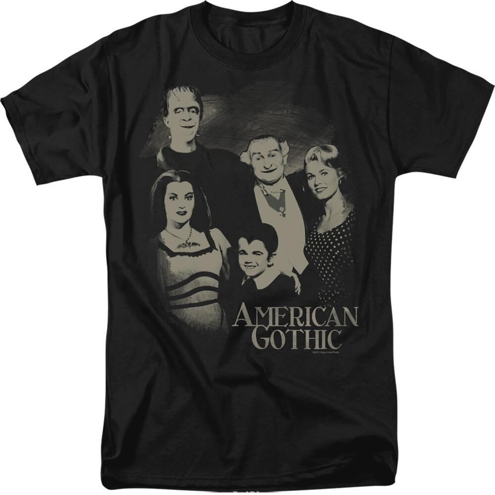 The Munsters American Gothic Men’s T-Shirt S-5XL Vintage Horror TV Show Tee S