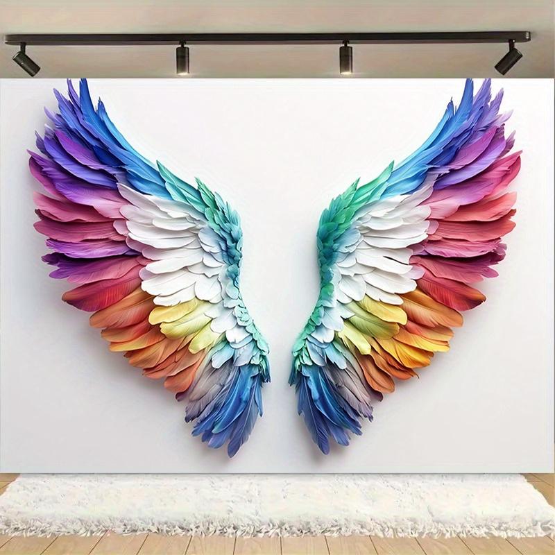 1pc Vivid Angel Wings Party Banner - Colorful Polyester, Suitable for Birthdays, Weddings and Special Events