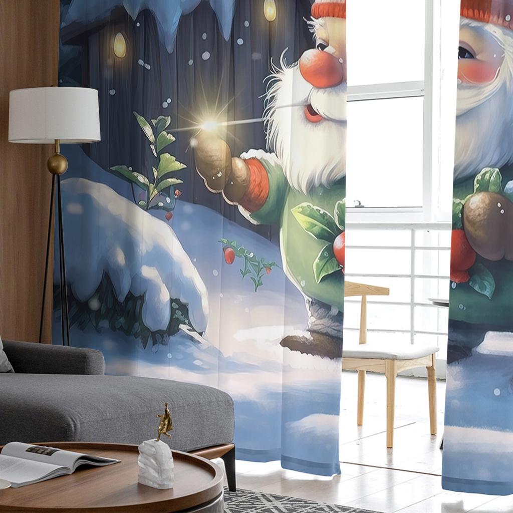 Juldvärg Eldfluga med levande ljus Vardagsrum Transparent Tyll Fönstergardin Sovrum Köksinredning Slöja Draperier Gardiner