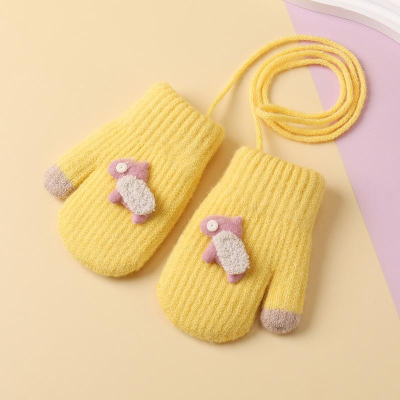 Warm Cartoon Children Gloves Fleece Coldproof Kids Full Fingers Gloves Warm Knitted