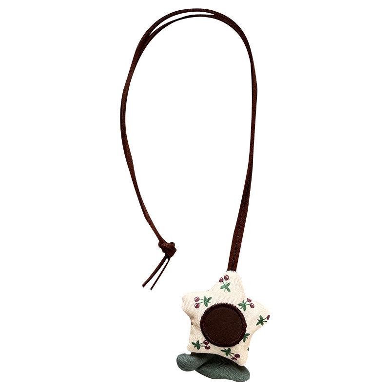 Korean Cartoon Little Bear 3D Cotton Baby Ornament: Cute Rabbit Animal Necklace, Mori-Style Accessory