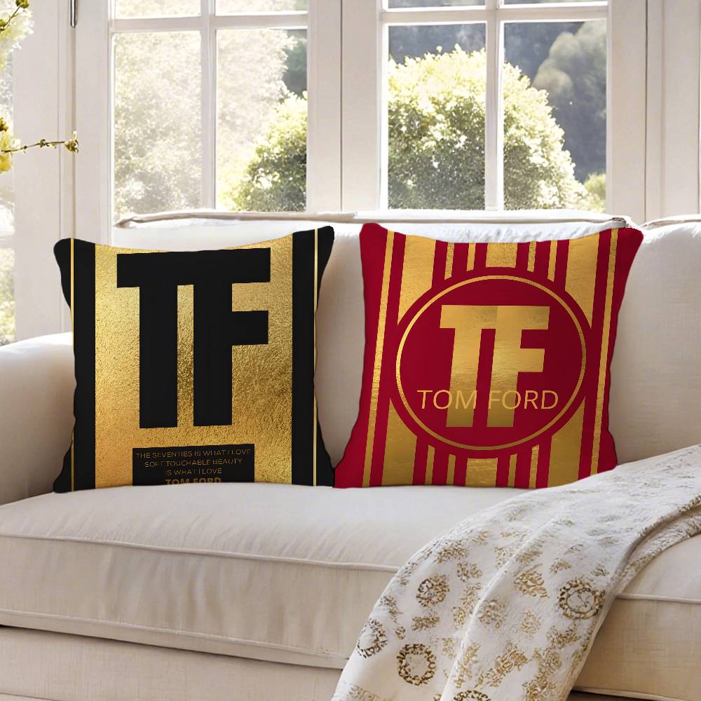 Beliebte T-Tom F-Ford Luxusgüter Kissenbezug Hausstaubmilbenabweisender Kissenbezug Verdeckter Reißverschluss Seidiger Kurzplüsch Sofa Kissenbezug