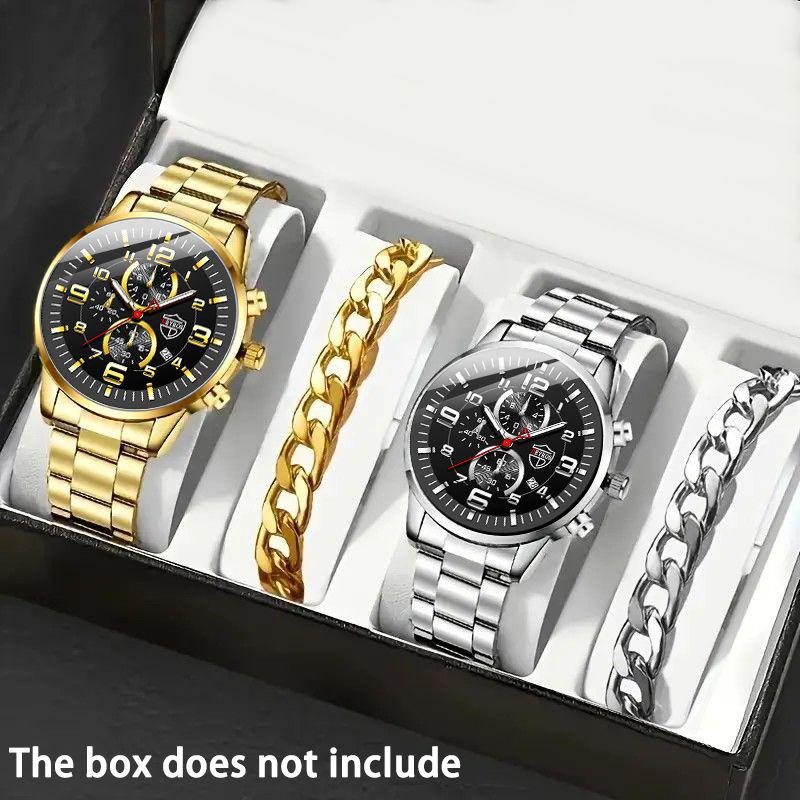 4-Piece Men S Watch Set Men S Fashion Quartz Pointer Watch Set