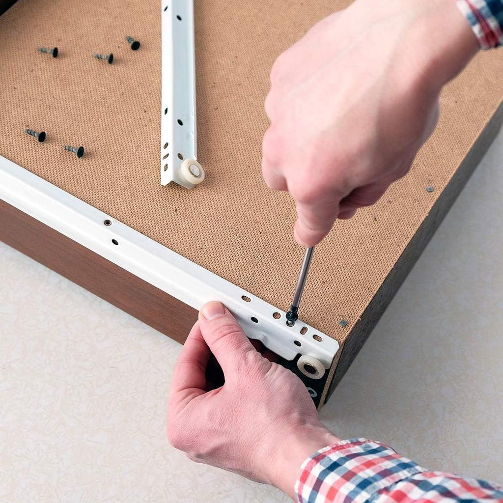 ChasCoCo Drawer Rollers Replacement Pulleys 19mm Diameter 4pcs Drawer Pulley Replacement Wheel Bearing Small Pulley Screw Shaft Type White